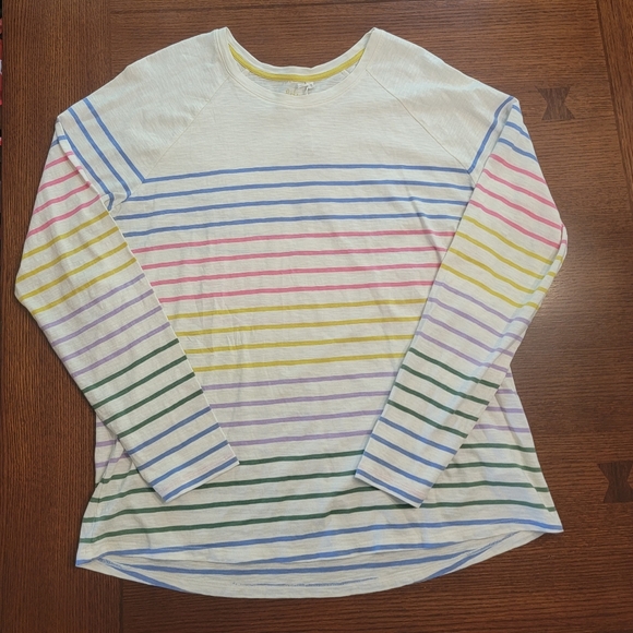 Boden Tops - Boden Rainbow Pastel Stripe Top Large NWT